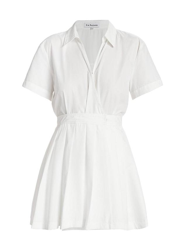 Womens Noemi Cotton-Blend Pleated Romper Product Image