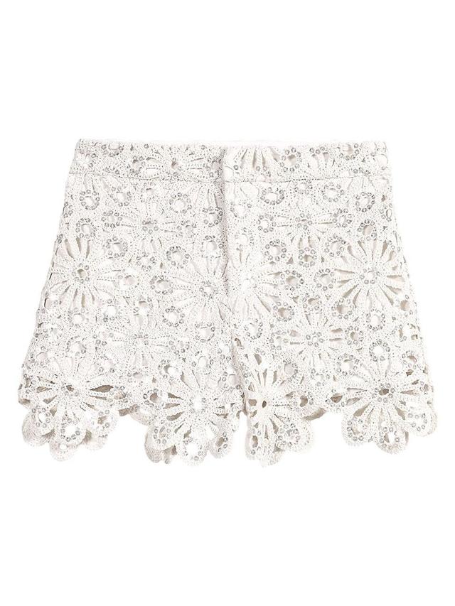 Womens Crochet and Sequin Shorts Product Image