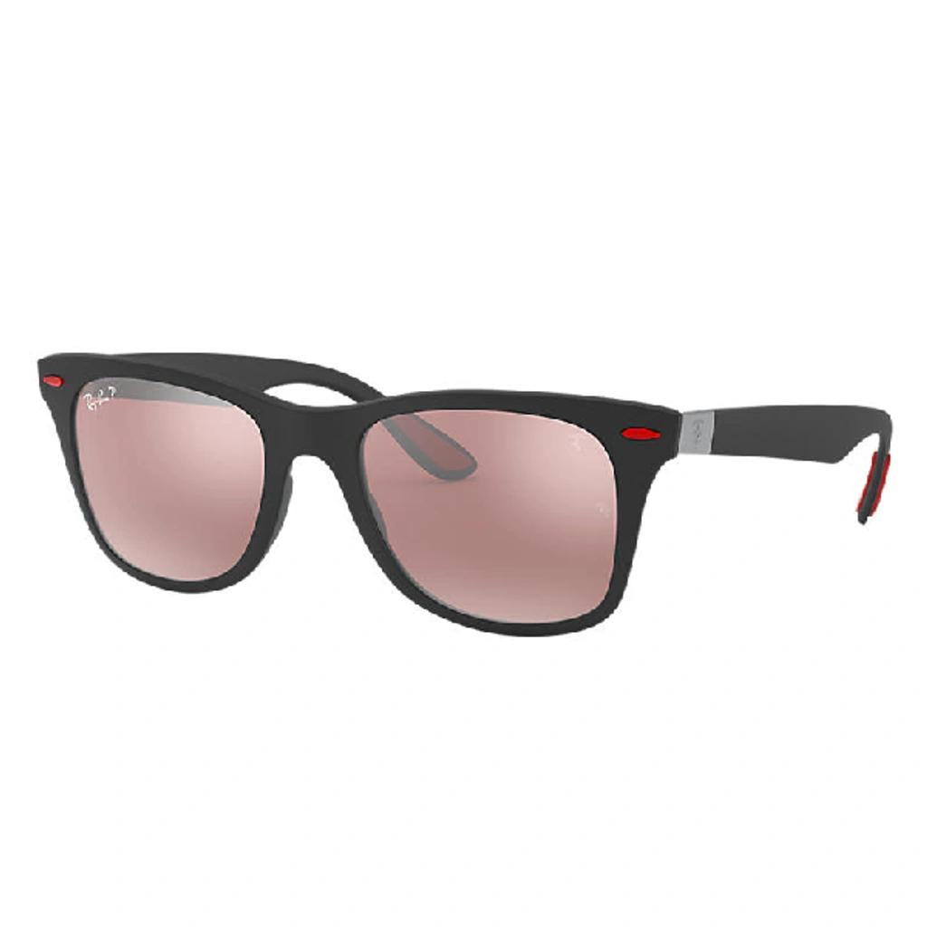 RAY BAN Rb4195m Scuderia Ferrari Collection Sunglasses Black Frame Violet Lenses Polarized 52-20 In Pink Product Image