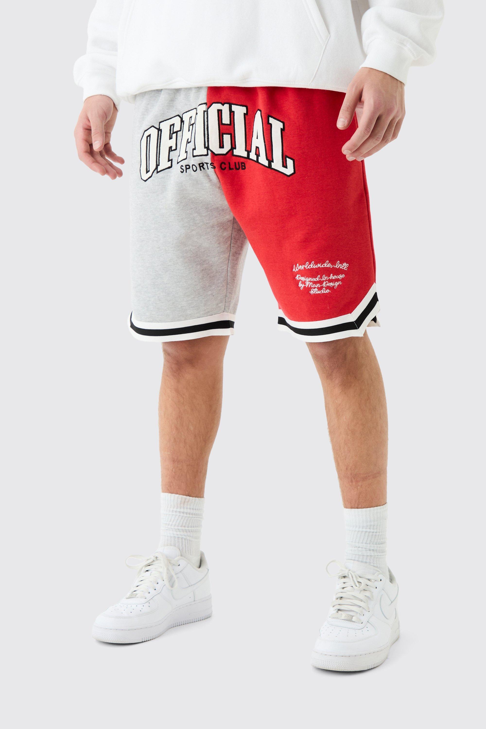 Official Spliced Basketball Sweat Shorts | boohooMAN USA Product Image