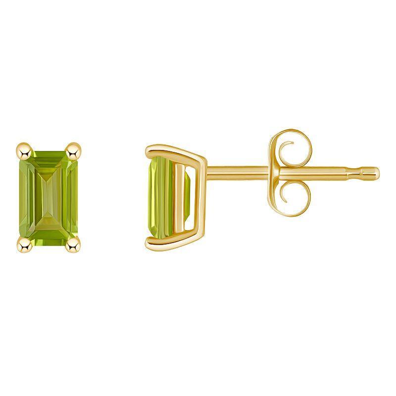 Belk & Co 14K Gold 5X3 Emerald Cut Peridot Earrings Product Image