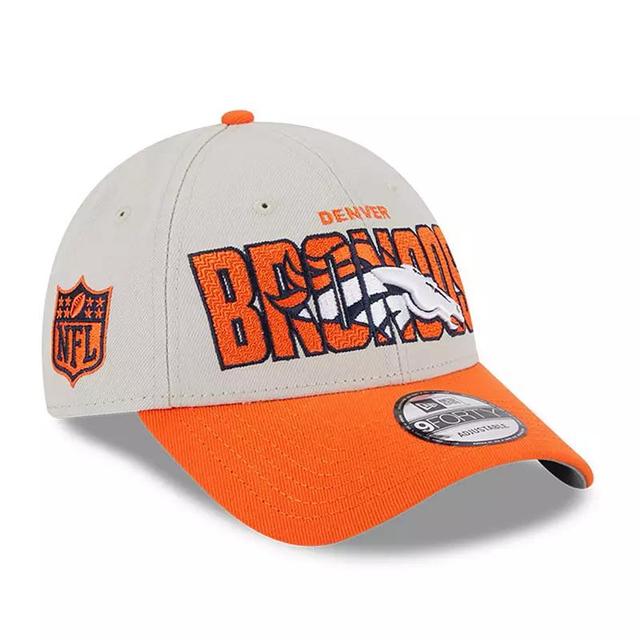 Mens New Era Stone/Orange Denver Broncos 2023 NFL Draft 9FORTY Adjustable Hat Product Image