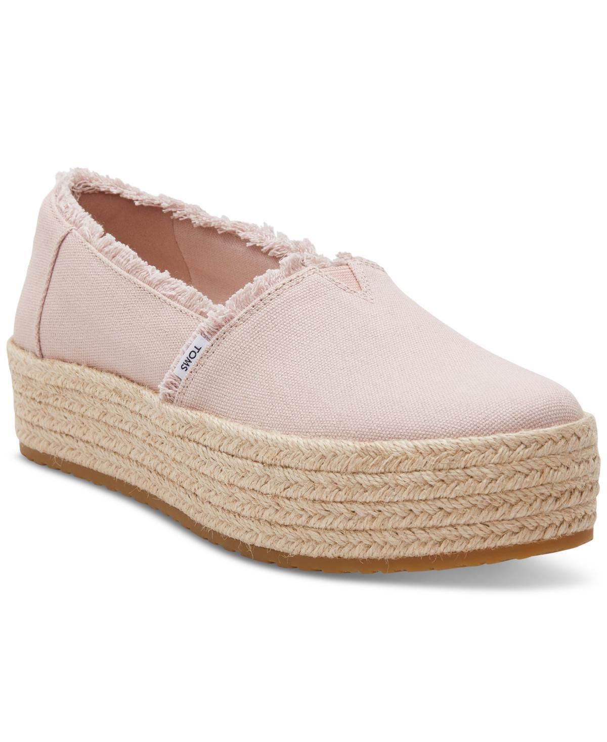 Toms Womens Valencia Canvas Platform Espadrilles Womens Shoes Product Image