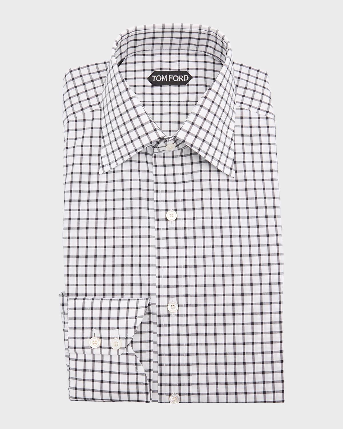 Mens Slim-Fit Cotton Grid Check Sport Shirt Product Image