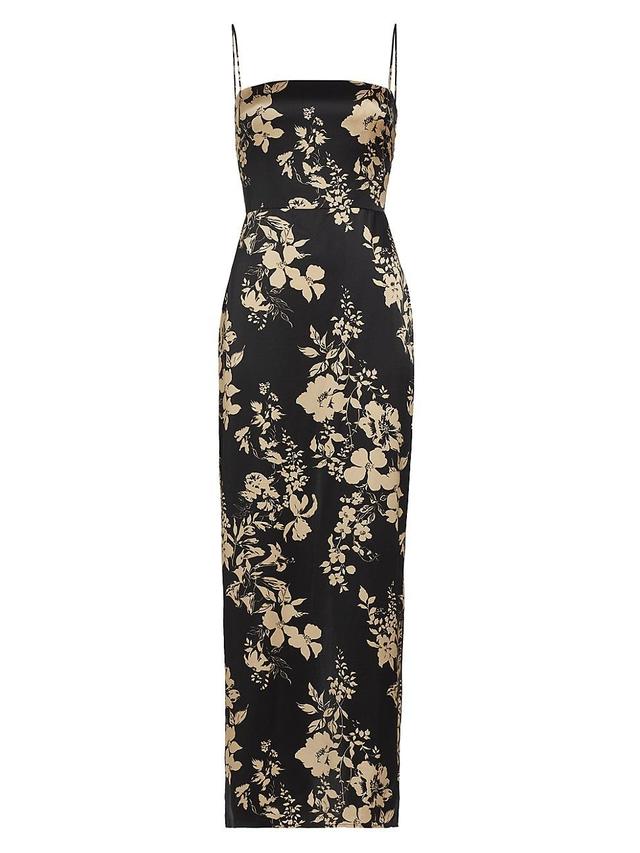 Womens Frankie Floral Silk Satin Maxi Dress Product Image