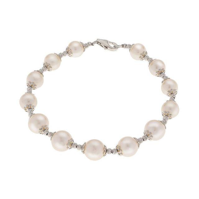 PearLustre by Imperial Sterling Silver Freshwater Cultured Pearl Bracelet, Womens White Product Image