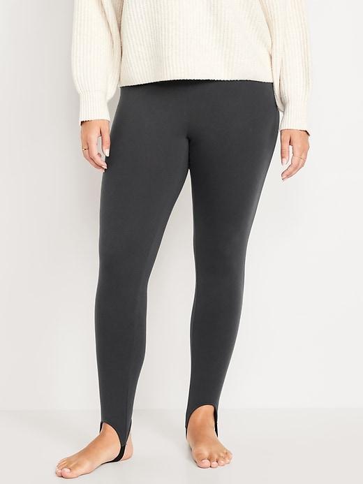 High-Waisted Fleece-Lined Stirrup Leggings Product Image