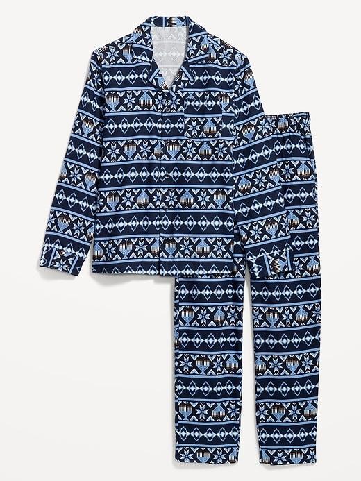 Printed Flannel Pajama Set Product Image