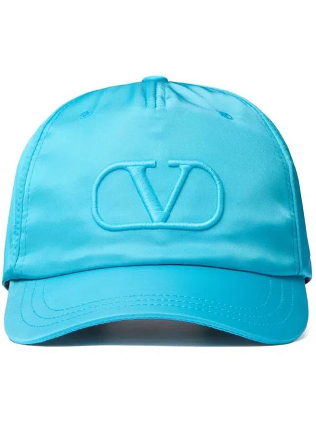 VALENTINO GARAVANI Embroidered Logo Baseball Cap In Blue Product Image