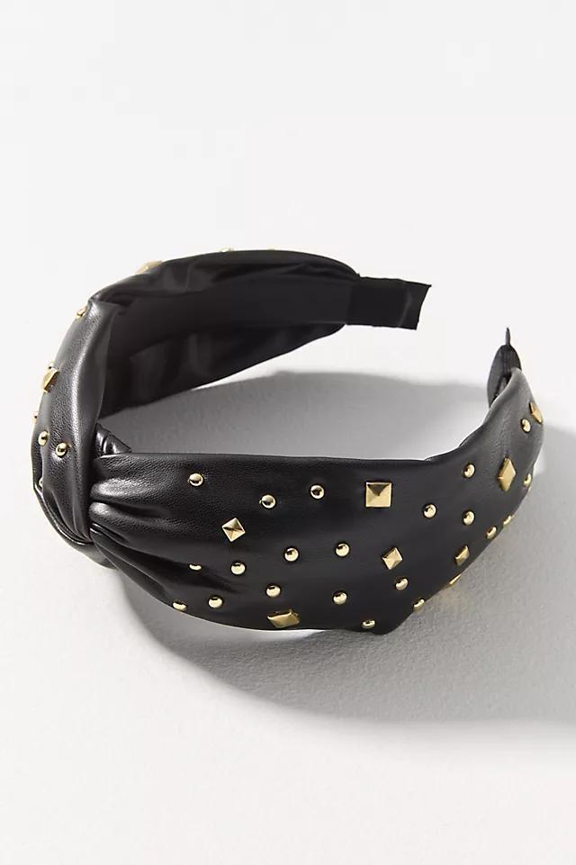 Studded Faux-Leather Twist Headband Product Image