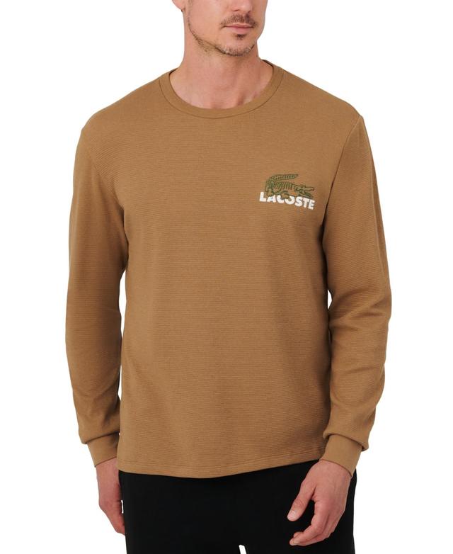 Lacoste Mens Large Croc Thermal Waffle Sleep Shirt Product Image