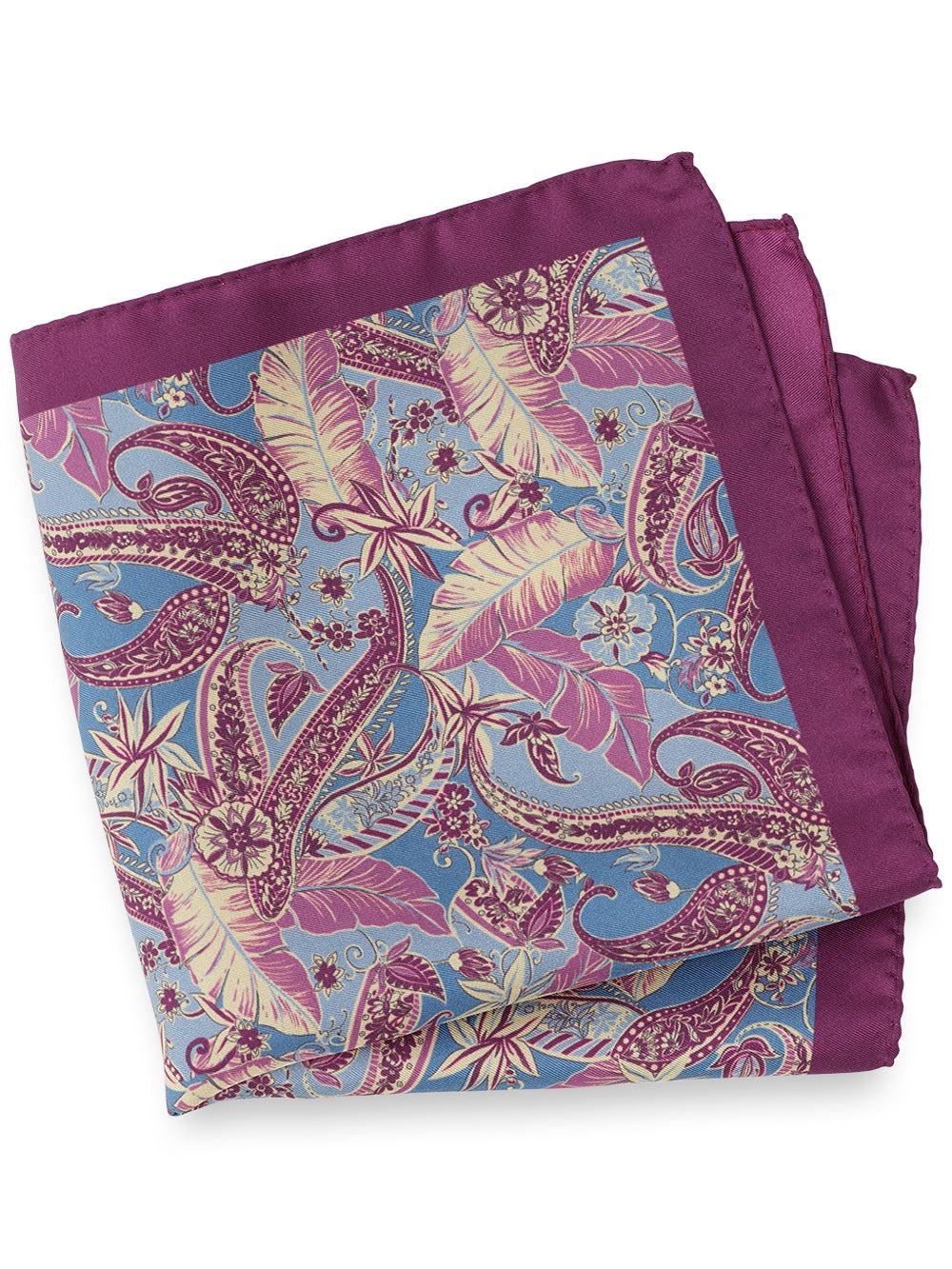 Paisley Silk Pocket Square - Blue/berry Product Image