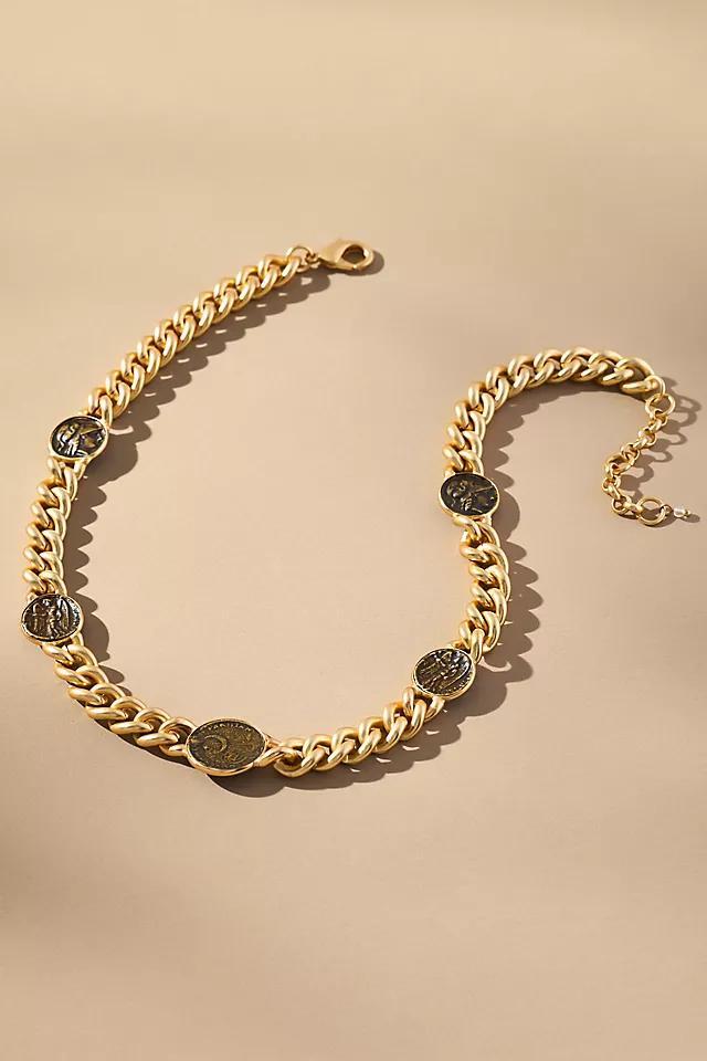 Braided Metal Coin Necklace Product Image