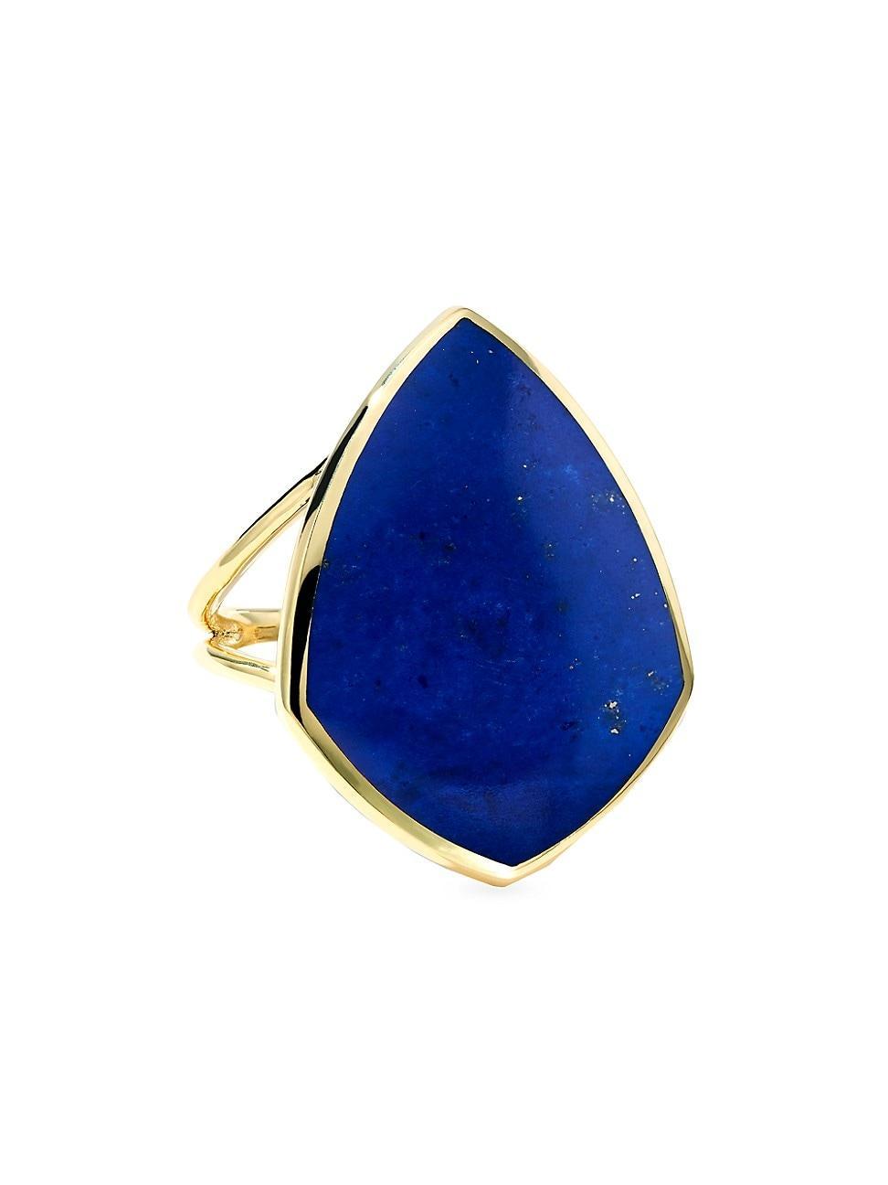 Womens Polished Rock Candy 18K Yellow Gold & Lapis Lazuli Ring Product Image