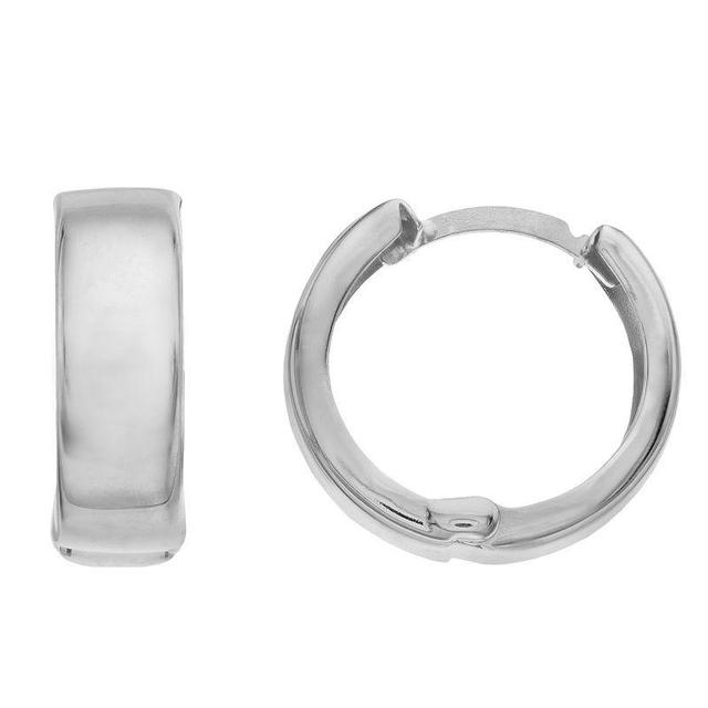 Huggie Earrings, Womens, 14k White Gold Product Image