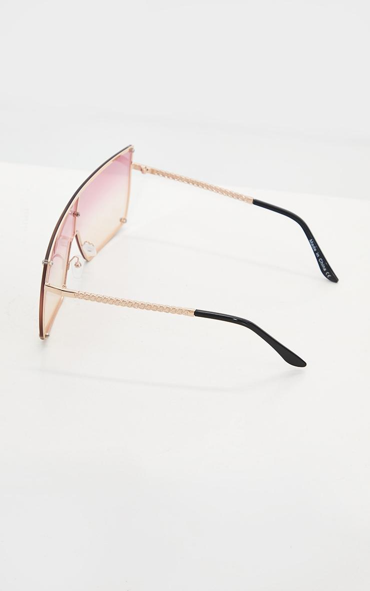 Pink Lens Ombre Oversized Square Frame Sunglasses Product Image