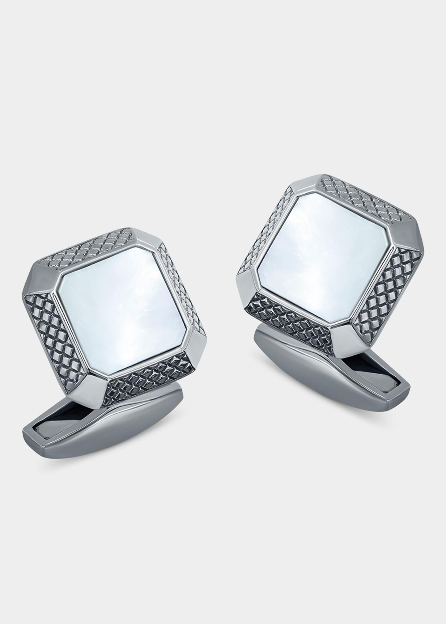 Tateossian Men's Sterling Silver Mother-of-Pearl Cufflinks Product Image