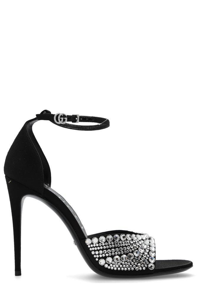 Bejewelled Heeled Sandals In Black product image