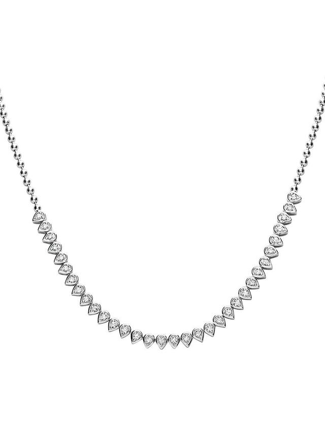 Womens 14K White Gold & 0.63 TCW Diamond Tennis Necklace Product Image