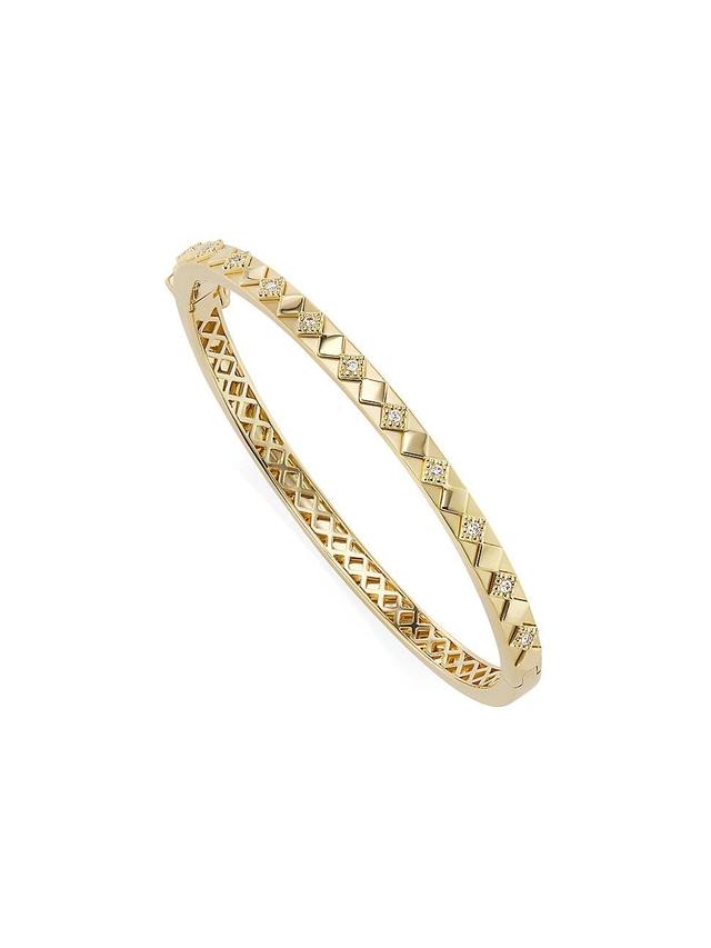 Womens Ajna 18K Yellow Gold & 0.16 TCW Natural Diamond Bangle Product Image