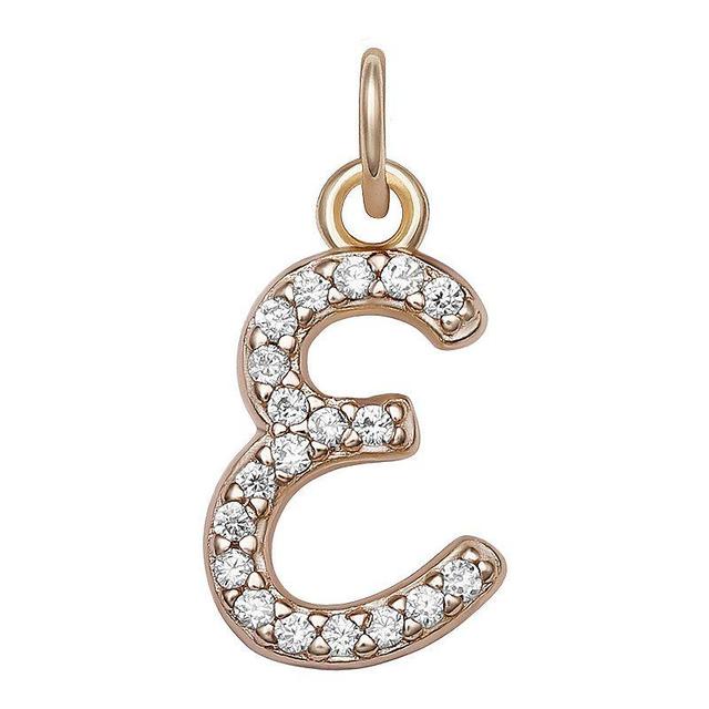 LC Lauren Conrad Sterling Silver Cubic Zirconia Initial Charm, Womens, Gold Tone W Product Image