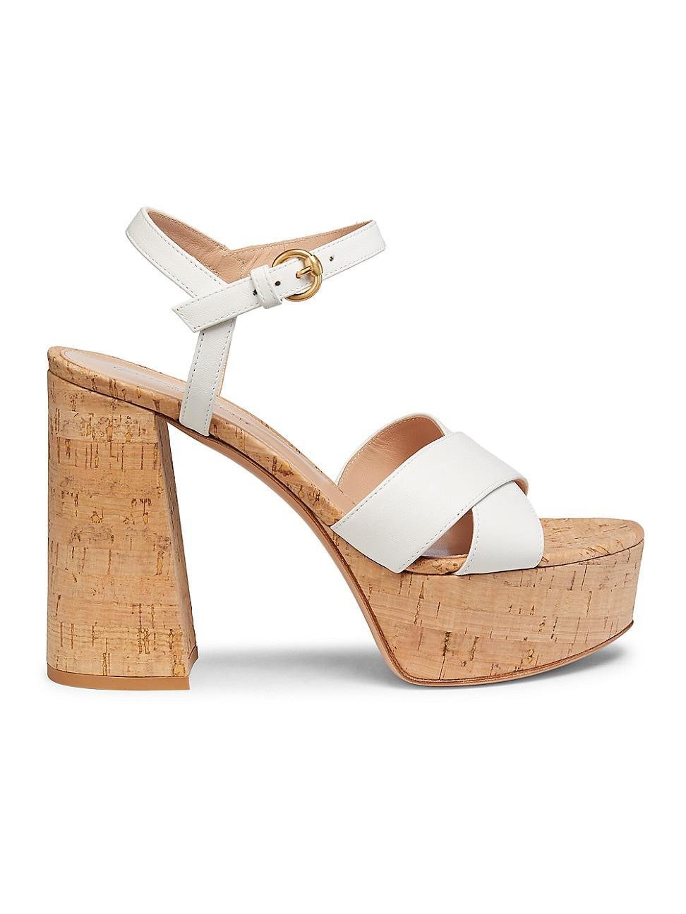 Womens Bebe Leather Platform Sandals Product Image