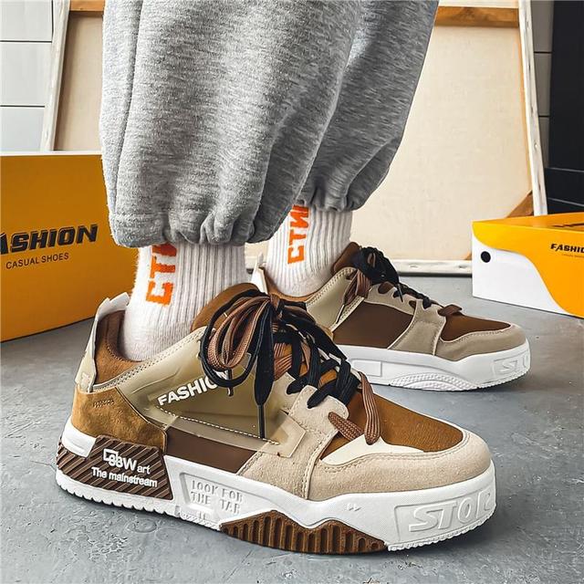 Lettering Lace-Up Platform Sneakers Product Image