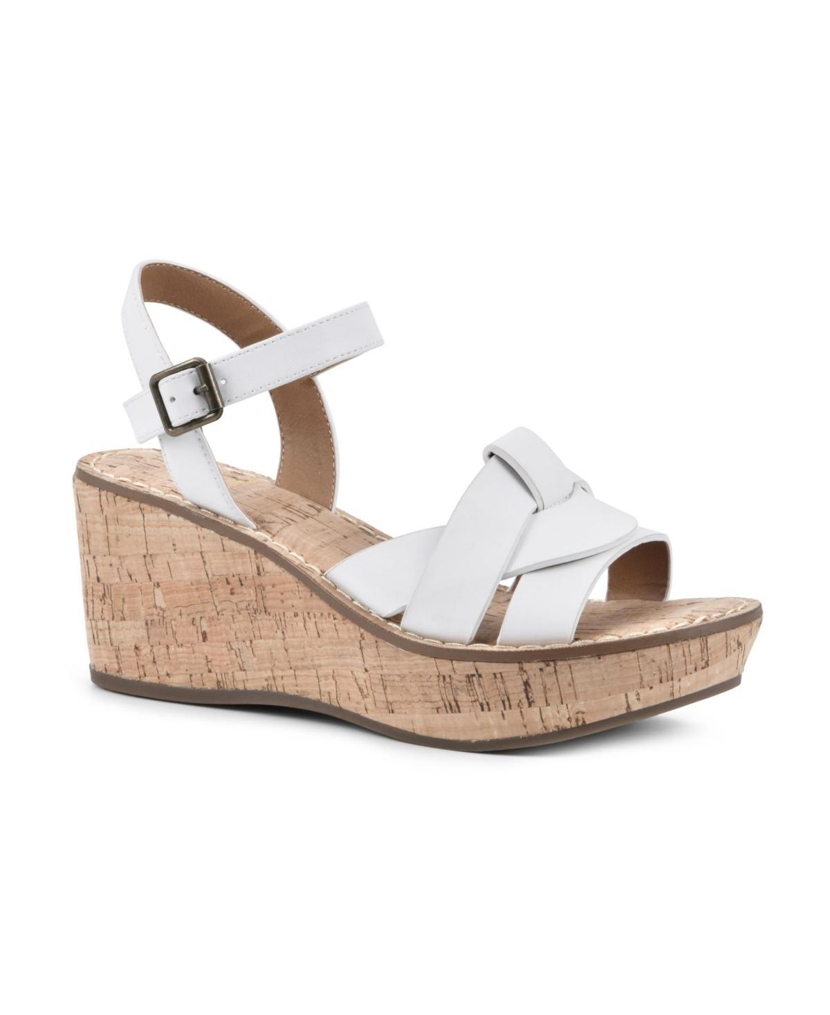 Womens White Mountain Simple Strappy Slingback Platform Sandals Product Image