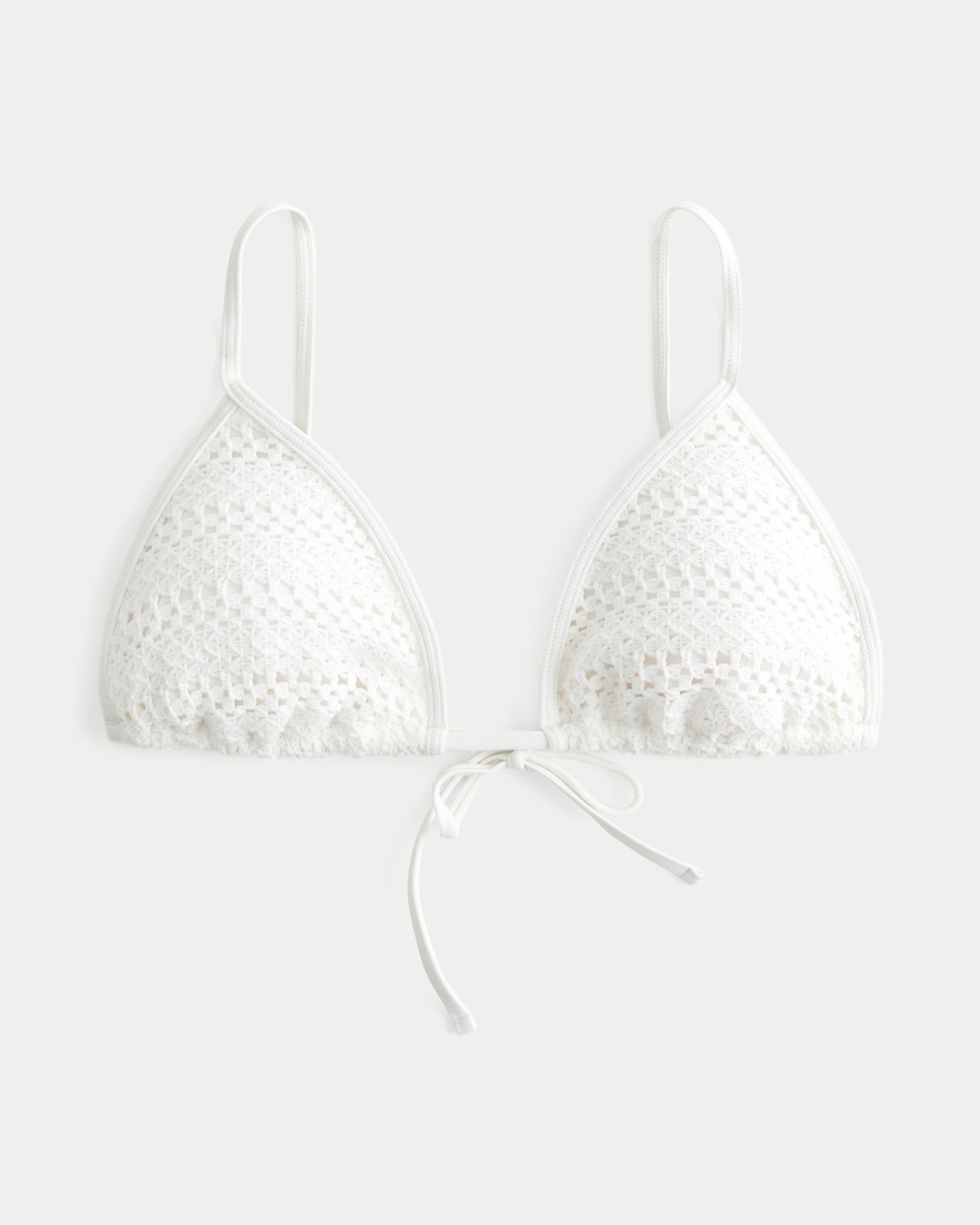 Crochet-Style Triangle Bikini Top Product Image