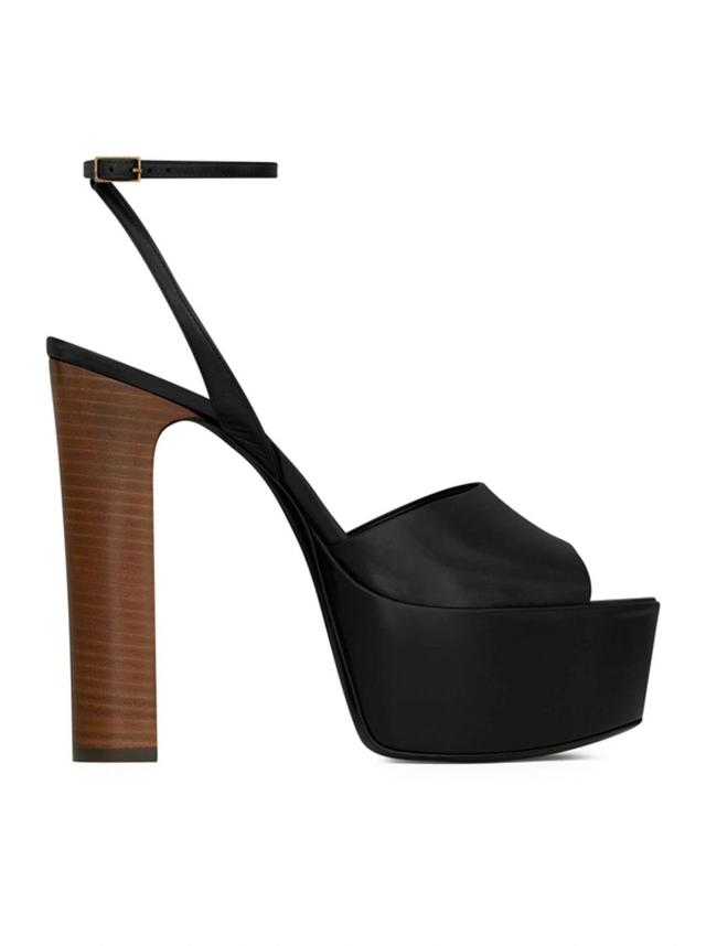 125mm Jodie Leather Platform Sandals In Black Product Image