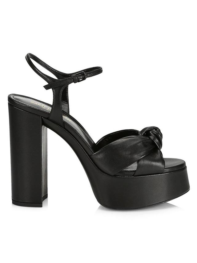 Womens Bianca Knotted Leather Platform Sandals Product Image