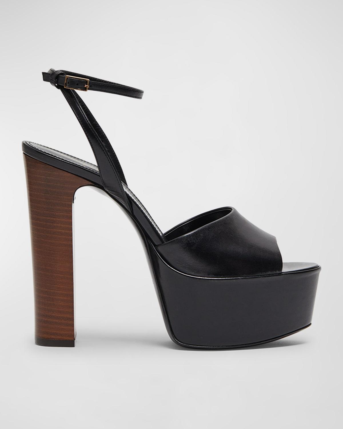 Jodie Leather Ankle-Strap Platform Sandals Product Image