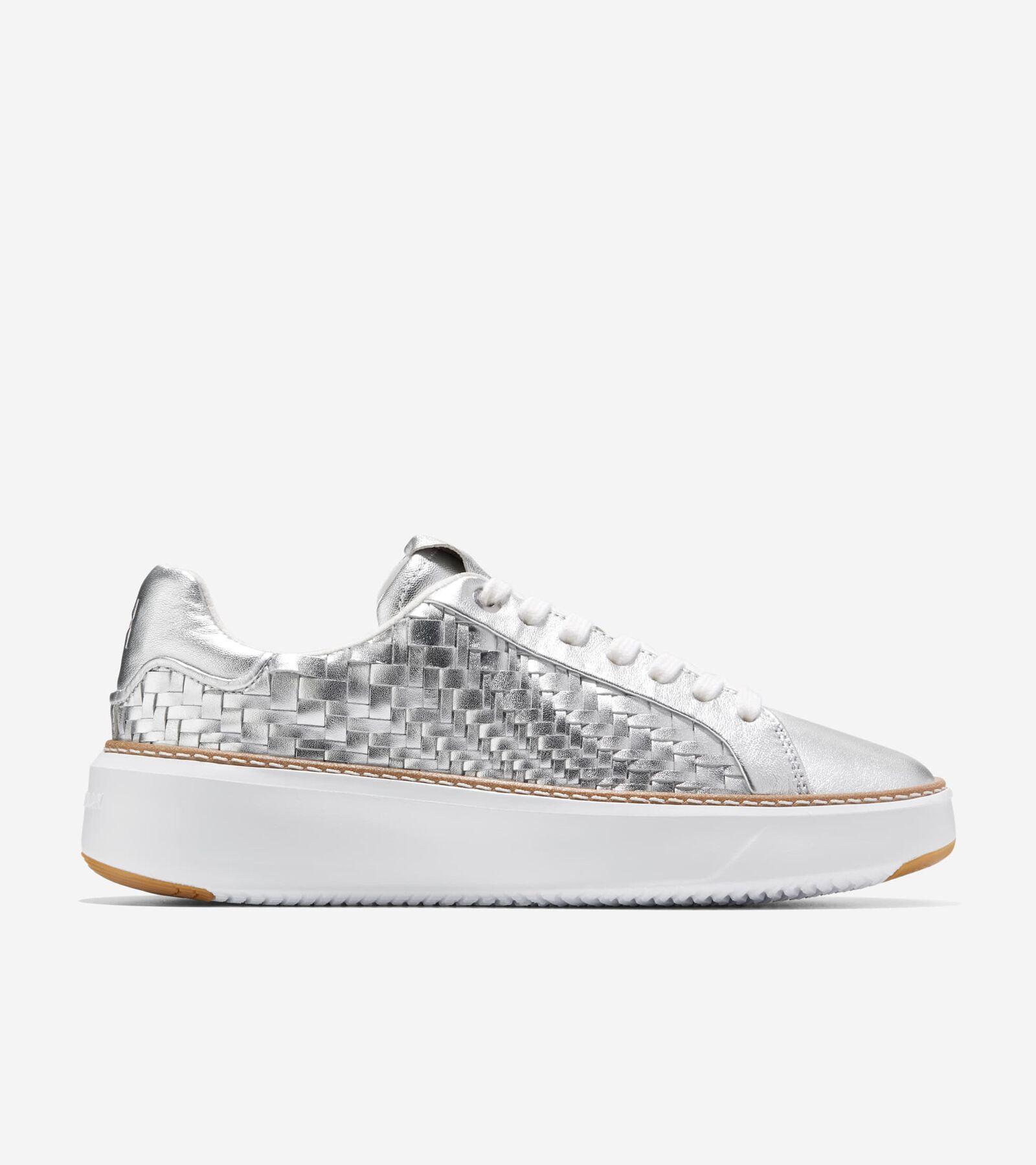 Cole Haan Womens GrandPr Topspin Sneaker - Silver Size 6 Product Image