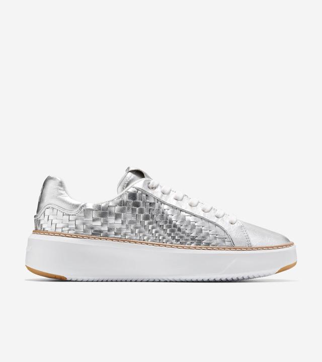 Cole Haan Womens GrandPr Topspin Sneaker - Silver Size 6 Product Image