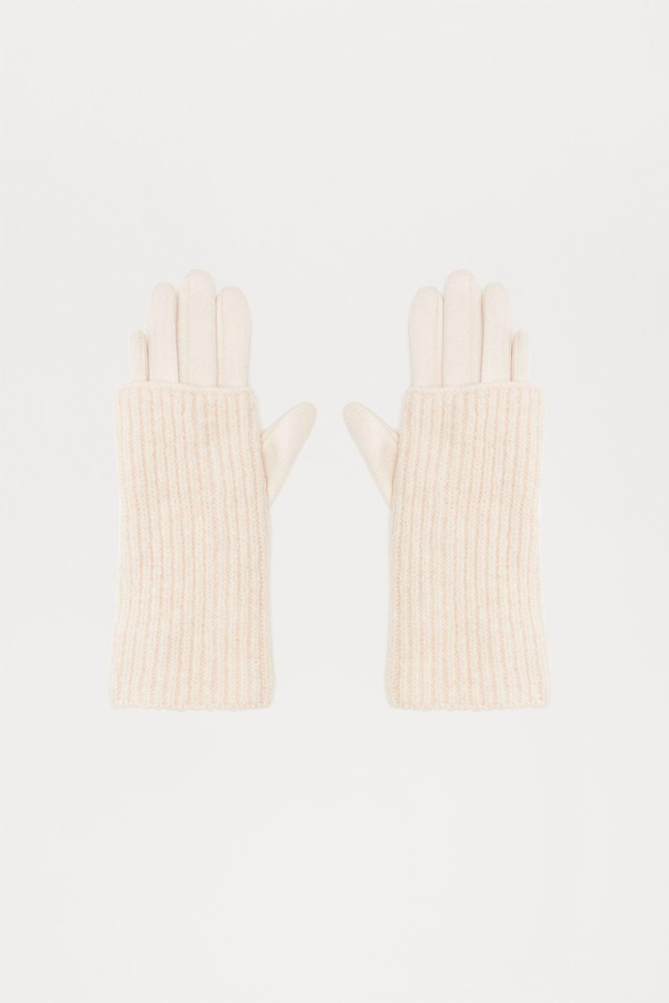 Cozy Two In One Gloves - Ivory Product Image