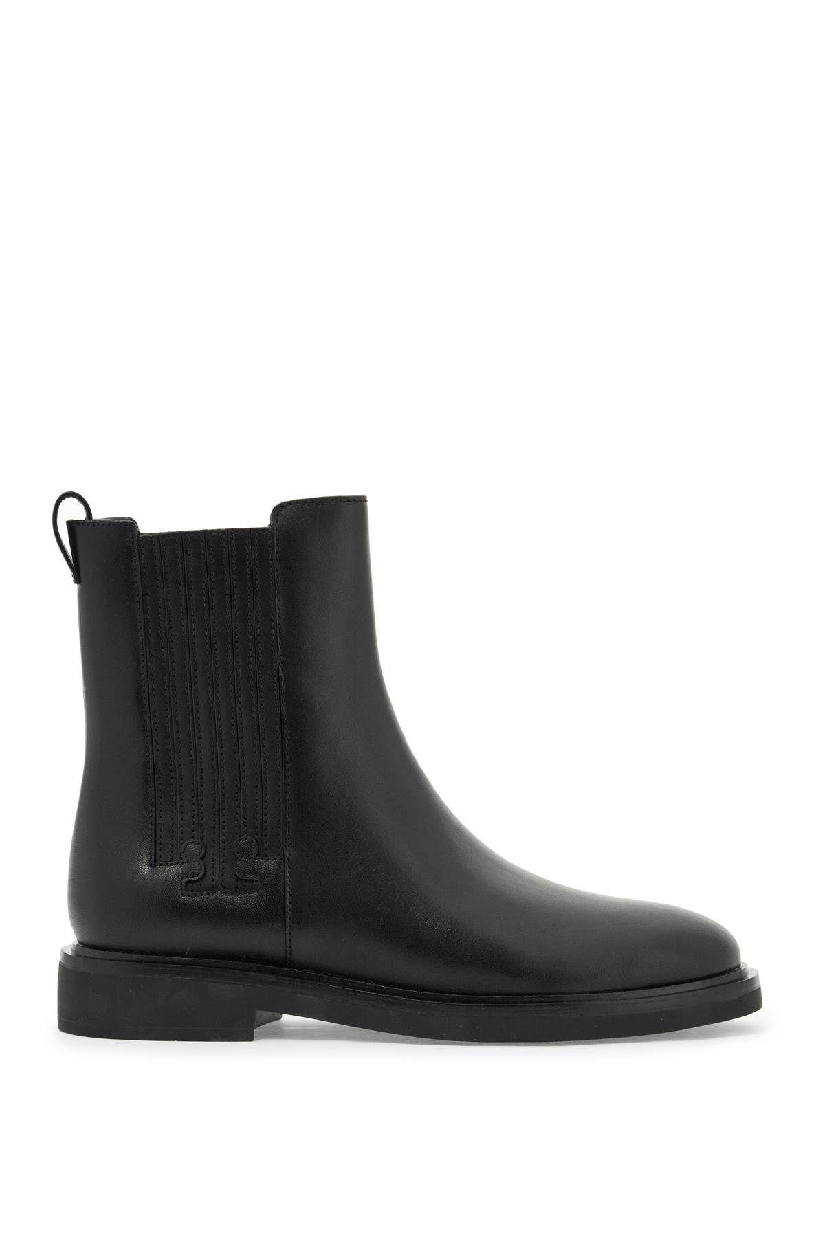 TORY BURCH T Leather Chelsea Ankle Booties In Black Product Image