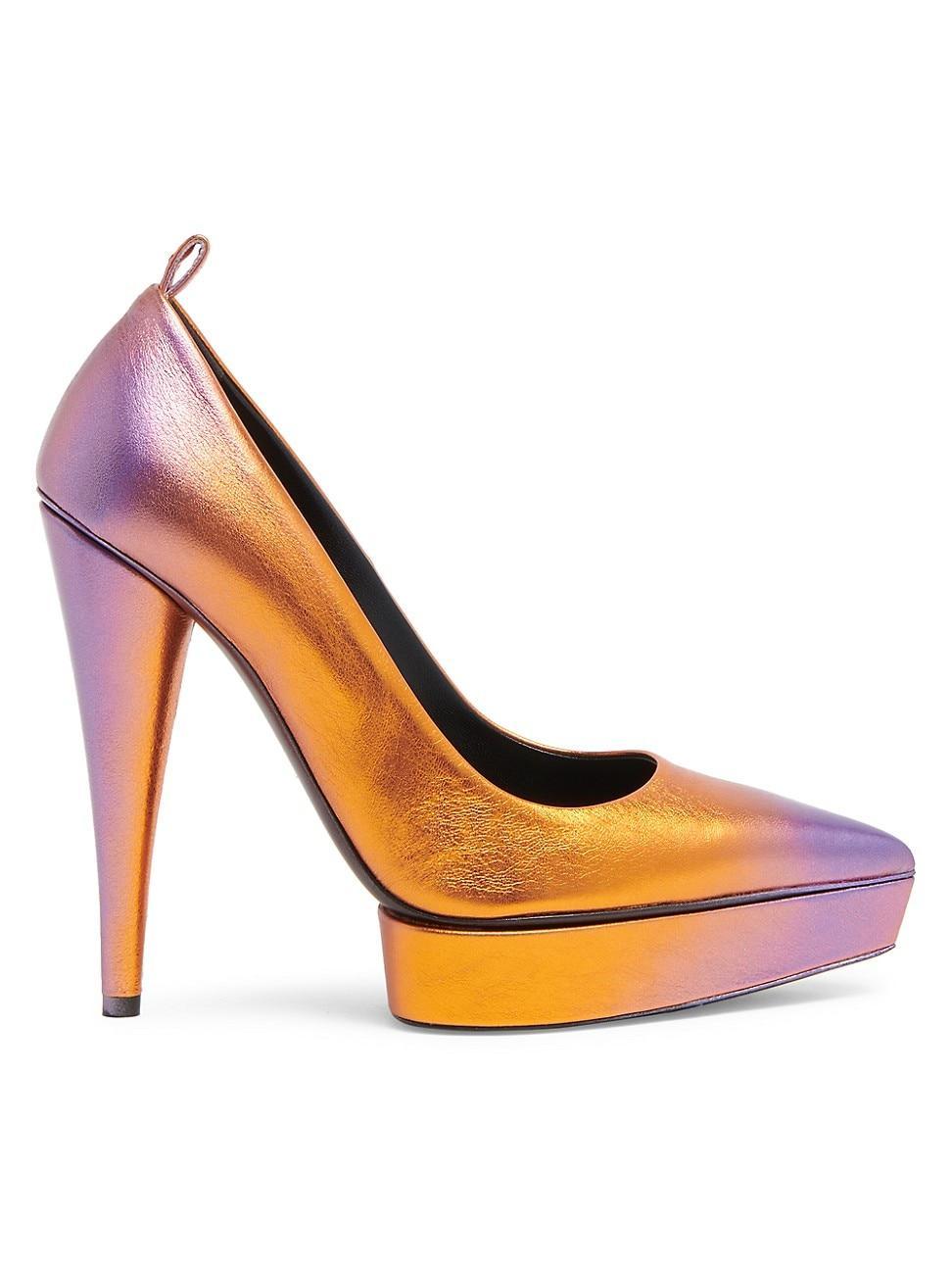 Womens Laminated Nappa Leather Platform Pumps Product Image