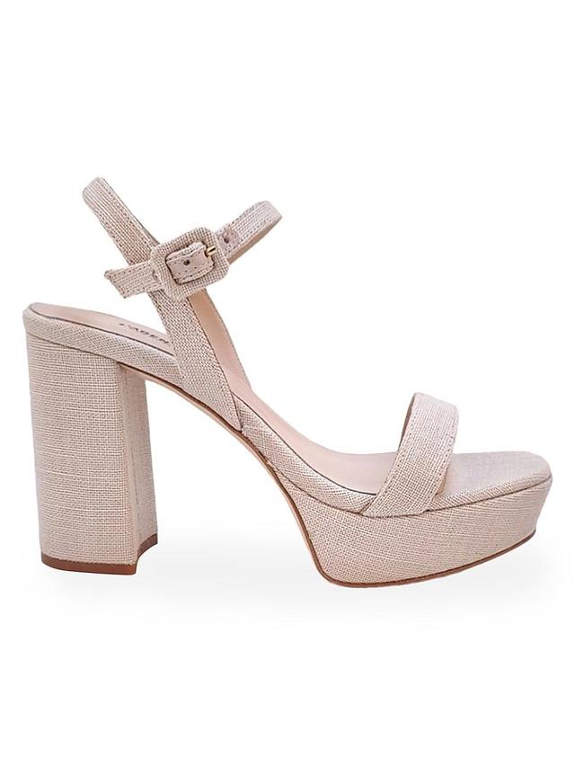 Womens Odila Ecru Odila 70MM Linen Platform Sandals Product Image