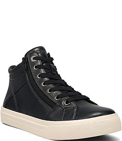 Taos Footwear Womens Winner High Top Leather Side Zip Sneakers Product Image