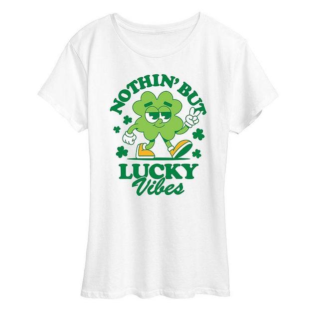 Womens Lucky Vibes Shamrock Mascot Graphic Tee Product Image