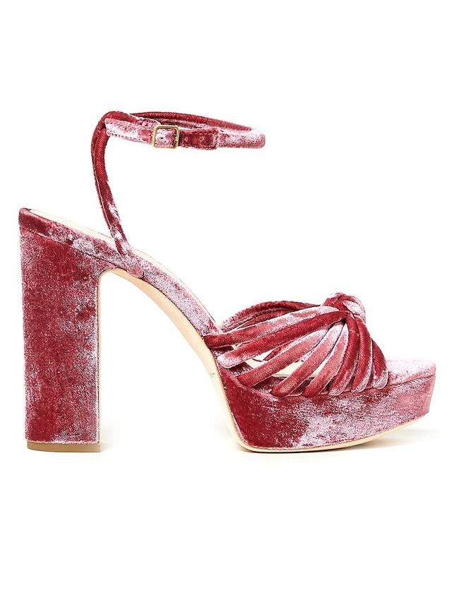 Womens Rivka Crushed Velvet Platform Sandals Product Image