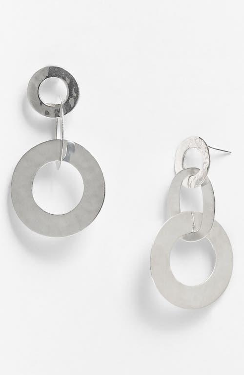 Womens Classico Sterling Silver Hammered Triple Roma Link Circle Drop Earrings - Silver - Silver Product Image