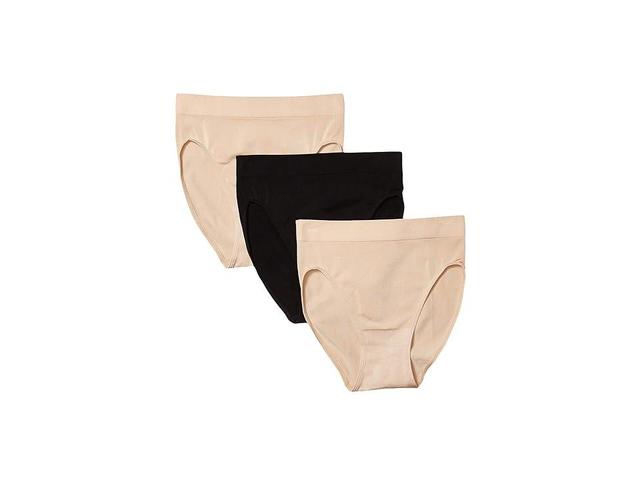 Wacoal B-Smooth Hi-Cut Brief Pack (Sand/Sand/Black) Women's Underwear Product Image