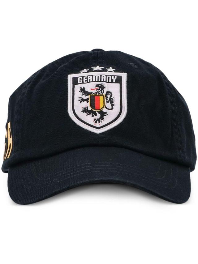 Printed Cotton Cap In Black Product Image