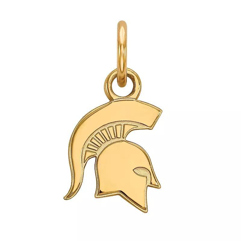 LogoArt 14K Gold Over Silver Michigan State Spartans Extra Small Pendant, Womens 14k Gold Plated Product Image