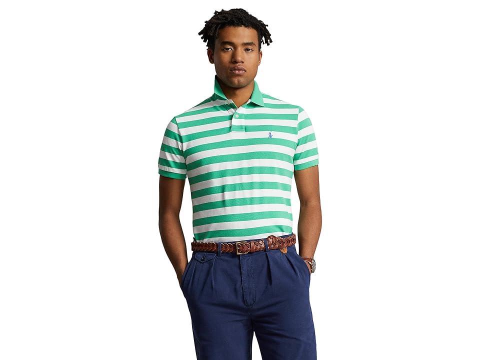 Polo Ralph Lauren Classic Fit Striped Mesh Polo Shirt Men's Clothing Product Image