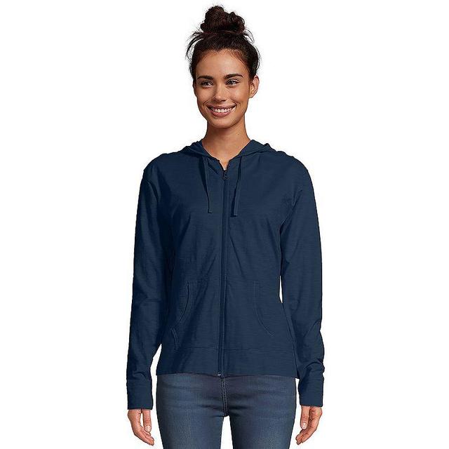 Womens Hanes Slub Jersey Full Zip Hooded Sweatshirt Product Image