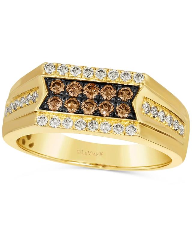 Le Vian Mens Chocolate Diamond (1/3 ct. t.w.) & Nude Diamond (3/8 ct. t.w.) Cluster Ring in 14k Gold Product Image