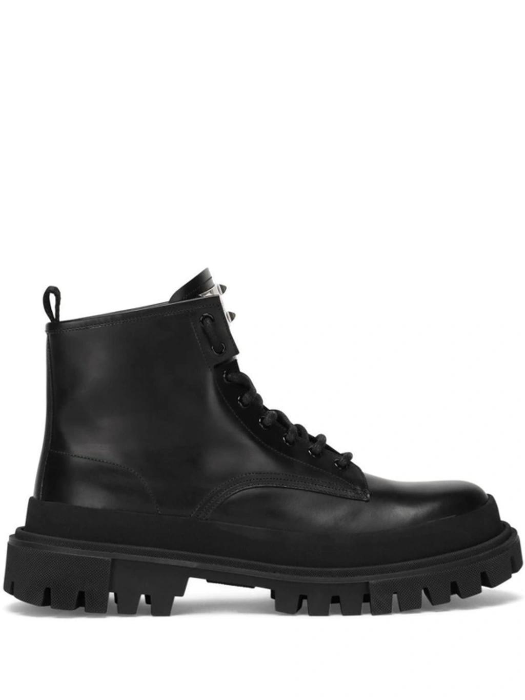 Lace-up Leather Black Ankle Boots product image