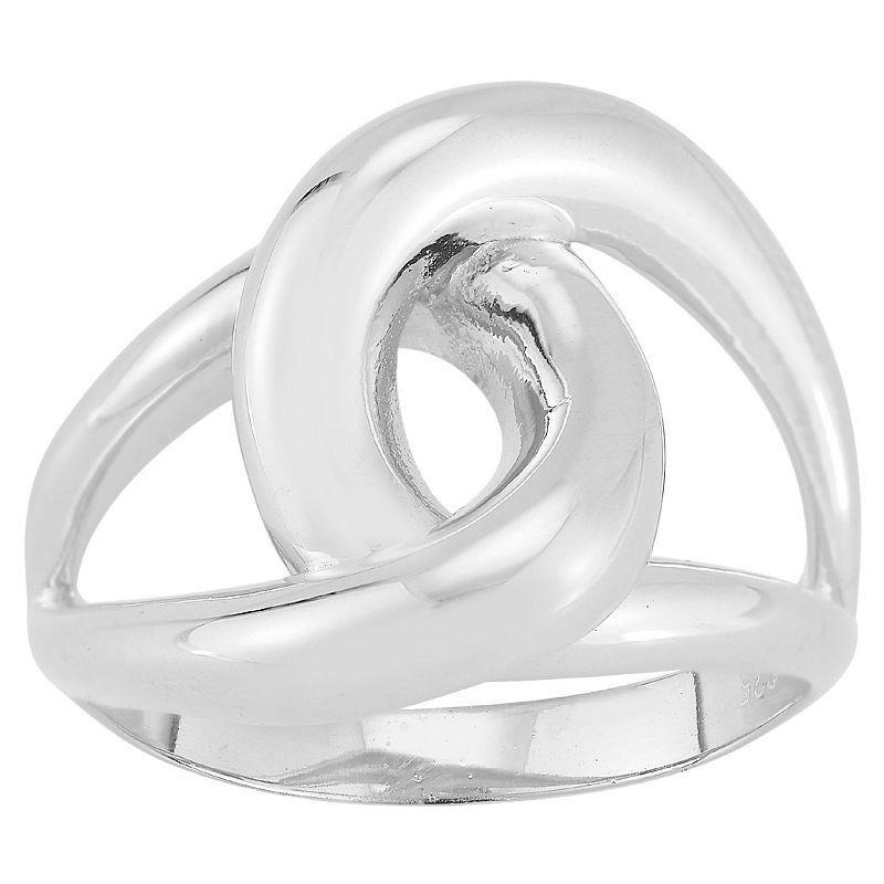 Sunkissed Sterling Polished Interlocking Link Ring, Womens Silver Tone Product Image